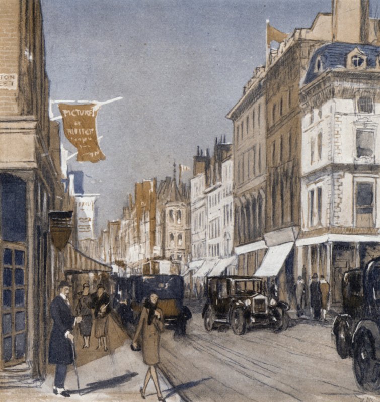 Bond Street (farge litho) av Donald (after) Maxwell
