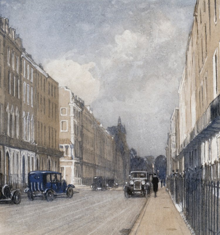 Harley Street (farge litho) av Donald (after) Maxwell