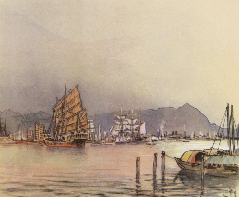Hong-Kong (farge litho) av Donald (after) Maxwell