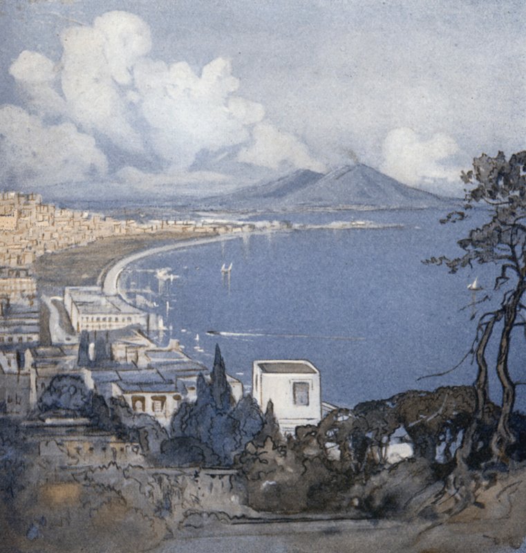 Napoli og dens bukt (farge litho) av Donald (after) Maxwell