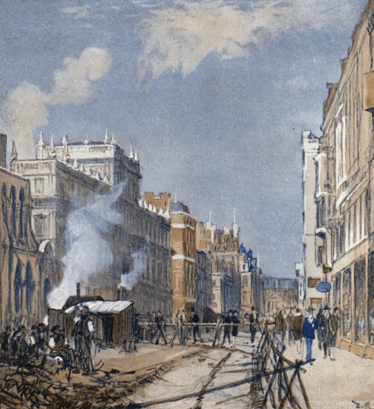 Piccadilly "Up" (farge litho) av Donald (after) Maxwell