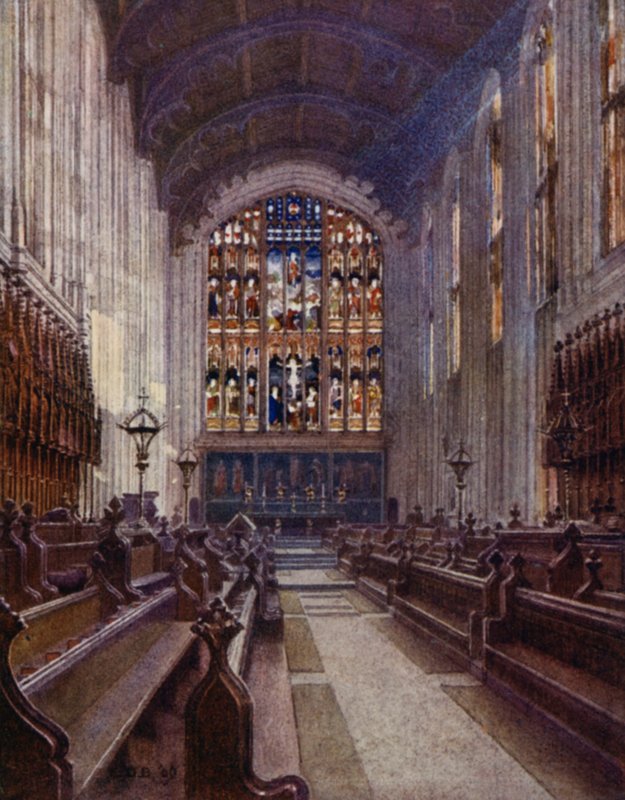 Eton: Upper Chapel (farge litho) av E. D. Brinton