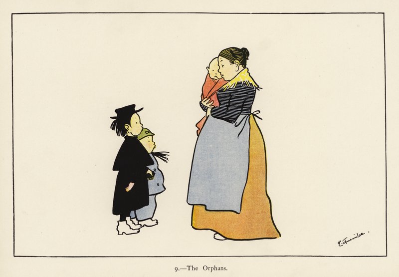 The Orphans (farge litho) av Edith Farmiloe