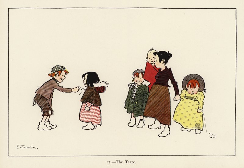 The Teaze (farge litho) av Edith Farmiloe