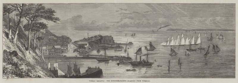 Torbay Regatta, Schooner-Yachtene som starter fra Torquay av Edmund Morison Wimperis