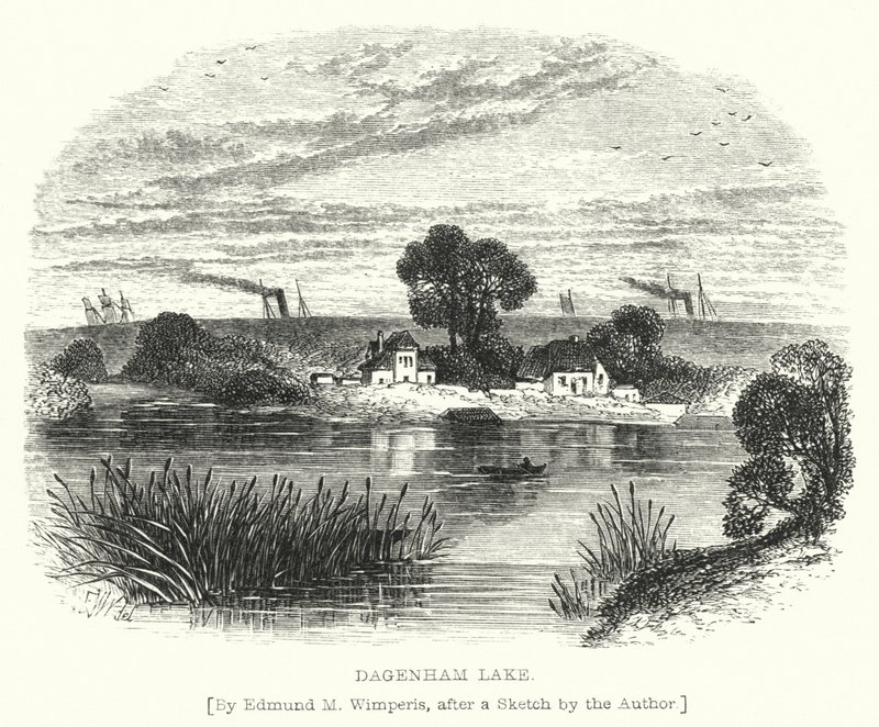 Dagenham Lake (gravering) av Edmund Morison (after) Wimperis