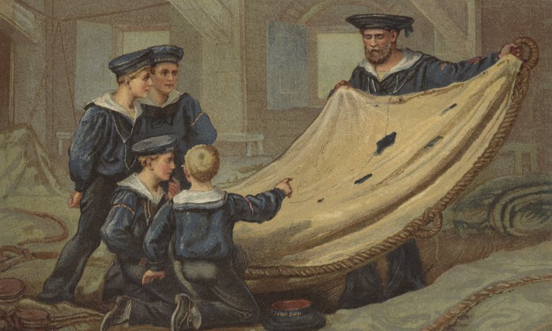 En relikvie fra Trafalgar (chromolitho) av Edmund Richard White
