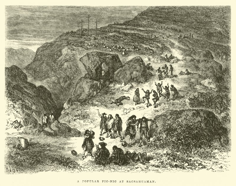 En populær piknik på Sacsayhuaman av Edouard Riou