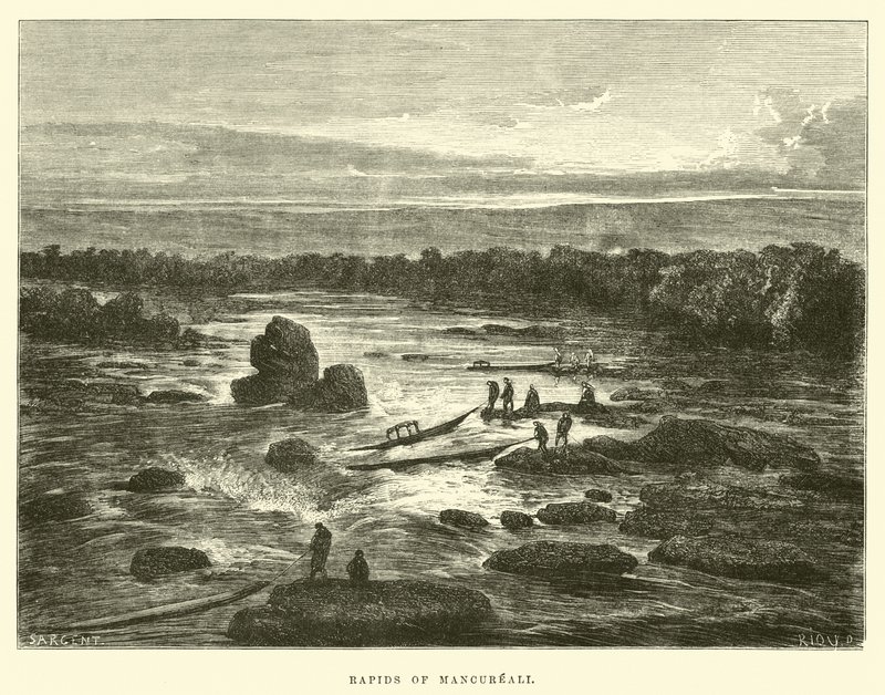 Rapids of Mancureal av Edouard Riou