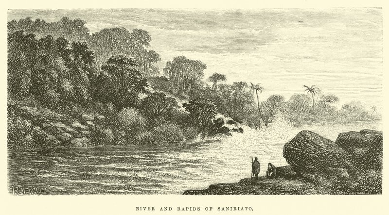River and Rapids of Saniriato av Edouard Riou
