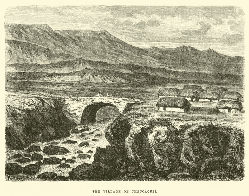 Landsbyen Checcacupi av Edouard Riou