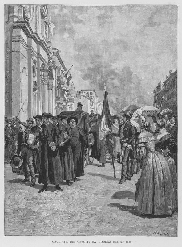 Utvisning av jesuittene fra Modena (gravering) av Edouardo Matania