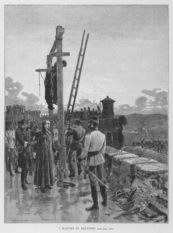 The Martyrs of Belfiore (gravering) av Edouardo Matania