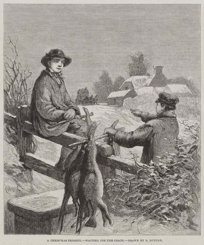 En julegave, venter på treneren av Edward Duncan