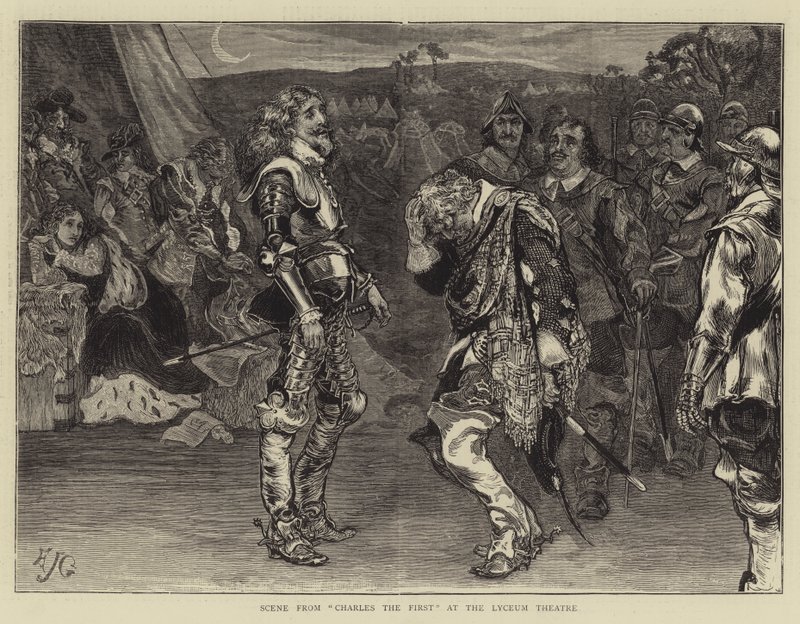 Scene fra Charles the First på Lyceum Theatre av Edward John Gregory