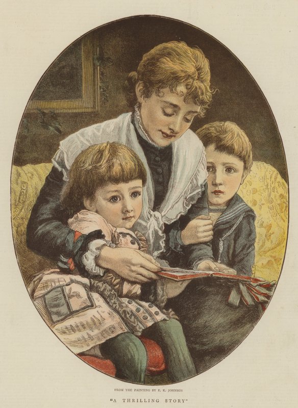En spennende historie (chromolitho) av Edward Killingworth Johnson