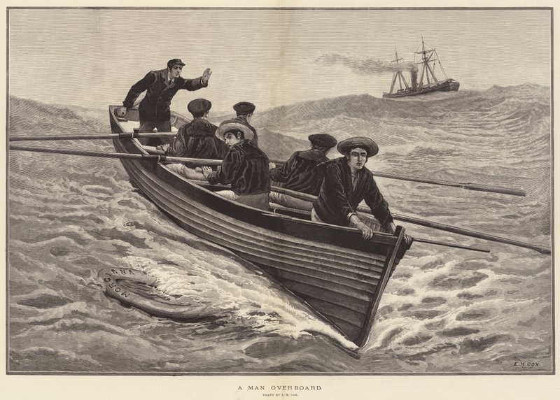 En mann over bord av Edward Morant Cox