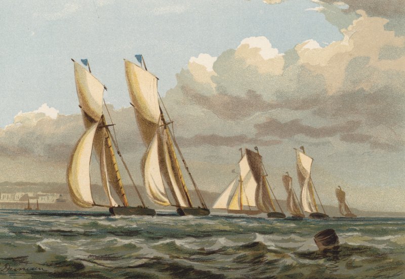 Yachtrace utenfor Ryde, Isle of Wight av Edward after Duncan