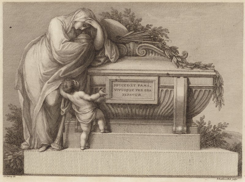 Begravelsesbillett til Sir Joshua Reynolds av Edward Francis Burney