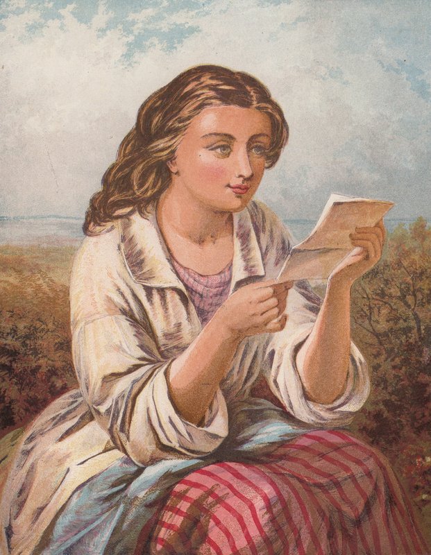 The Letter (farge litho) av Edward John Cobbett
