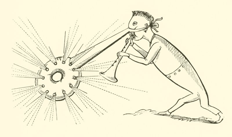 Dongen med en lysende nese (gravering) av Edward Lear