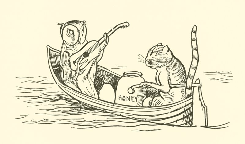 Uglen og fittekatten (gravering) av Edward Lear