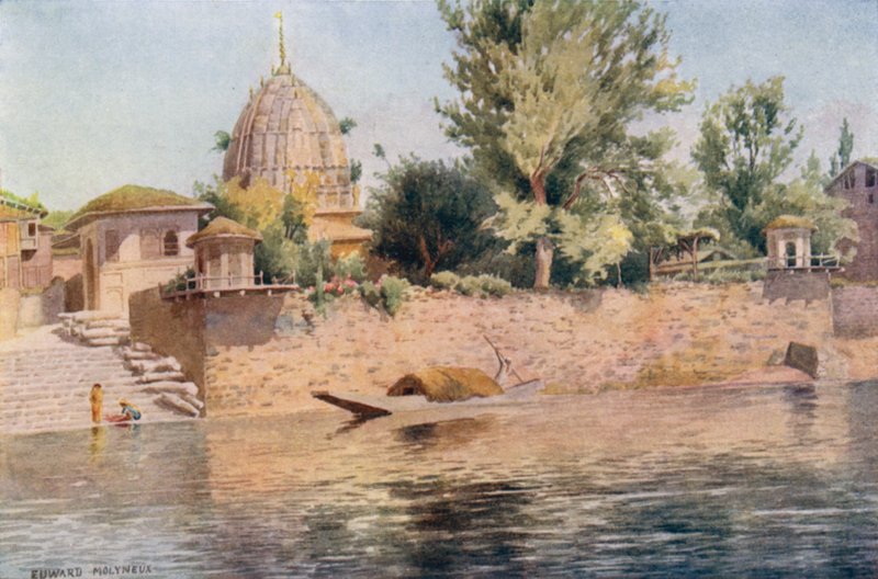 Et hinduistisk tempel, Srinagar av Edward Mary Joseph Molyneux