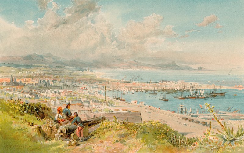 Barcelona, from Montjuich (colour litho)   1326546   no       norwegian Successfully Translated  Original: The Chinese Masquerade La Mascarade chinoise, 1735. Translat: The Chinese Masquerade La Mascarade chinoise, 1735. 1147655 no norwegian Successfully T av Edward Theodore Compton