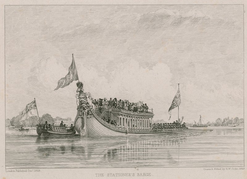 The Stationer's Barge, Themsen, London av Edward William Cooke