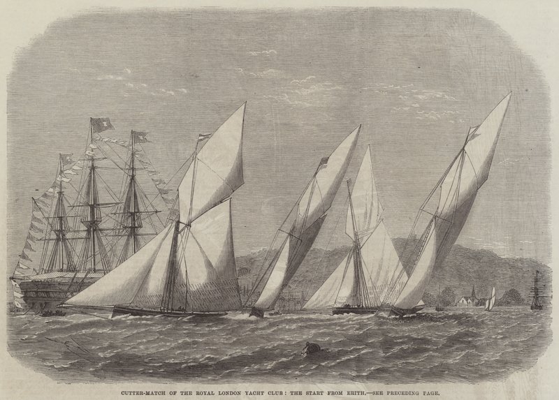 Cutter-Match fra Royal London Yacht Club, Starten fra Erith av Edwin Weedon