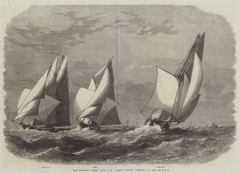 The Atlantic Yacht Race, Yachts parting Company at Sea av Edwin Weedon