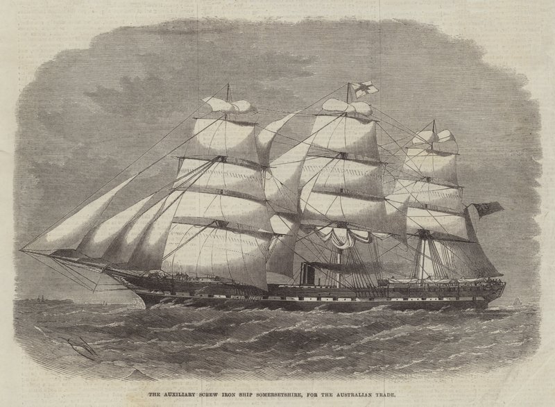 Auxiliary Screw Iron Ship Somersetshire, for Australian Trade av Edwin Weedon