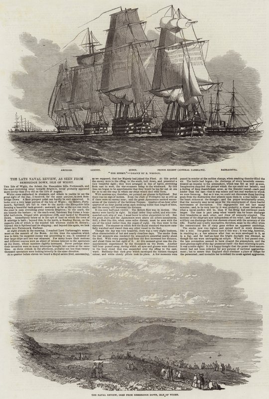 The Late Naval Review, sett fra Bembridge Down, Isle of Wight av Edwin Weedon