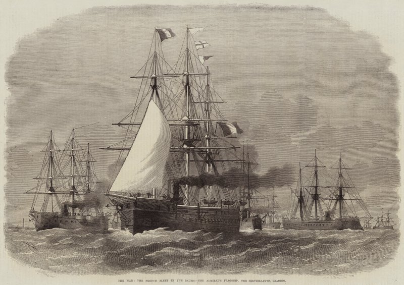 Krigen, den franske flåten i Østersjøen, Admiralens flaggskip, Serveillante, ledende av Edwin Weedon