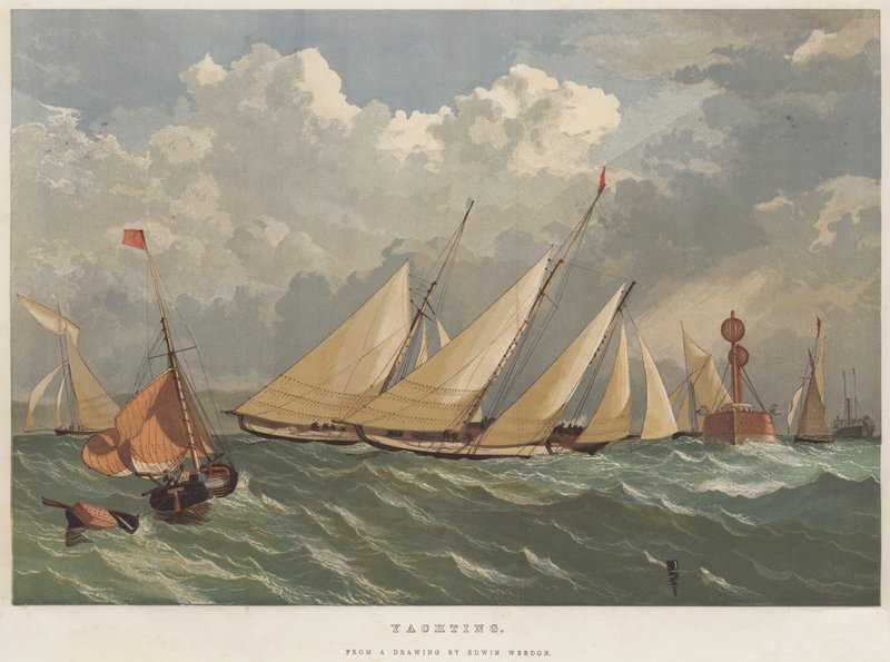 Yachting (chromolitho) av Edwin Weedon