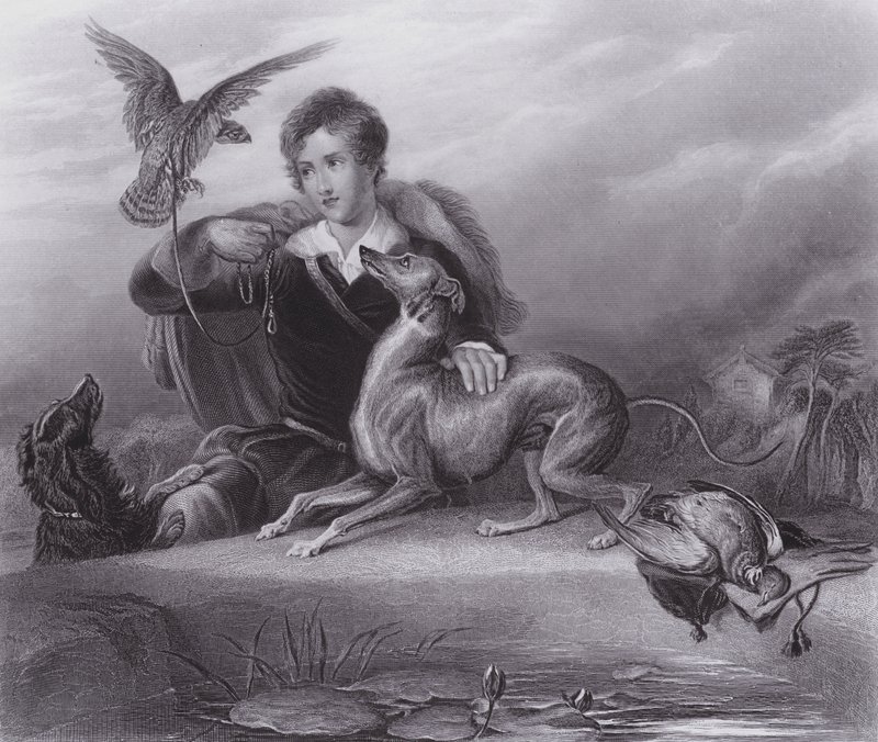 Høvdingens venner (gravering) av Edwin (after) Landseer