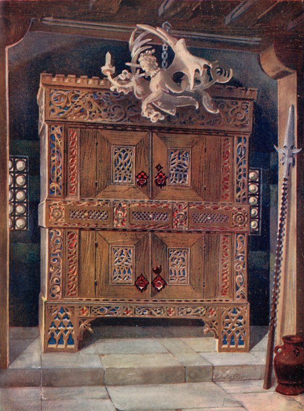 Sengotisk Schrank. tysk av Edwin John Foley