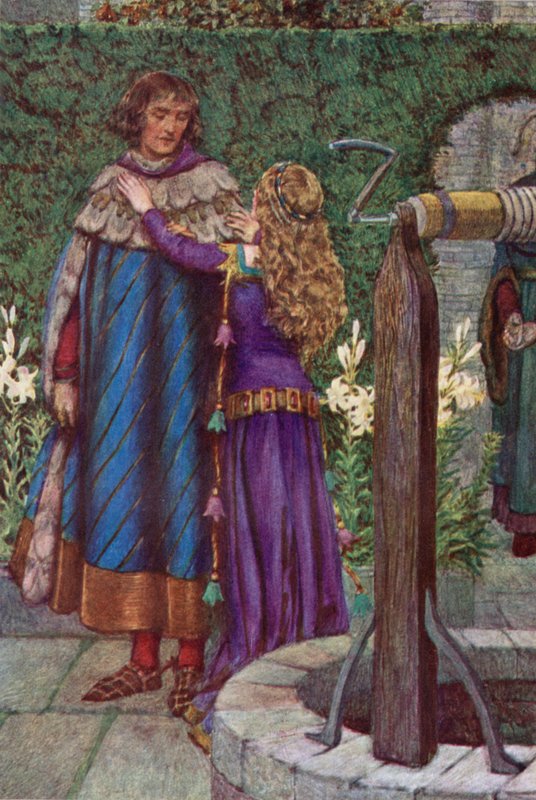 Elaine (farge litho) av Eleanor Fortescue Brickdale