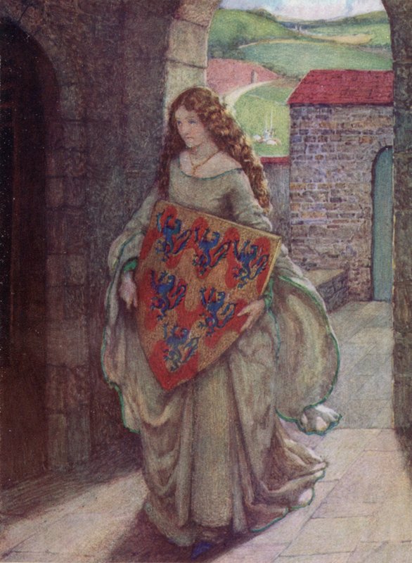 Elaine (farge litho) av Eleanor Fortescue Brickdale