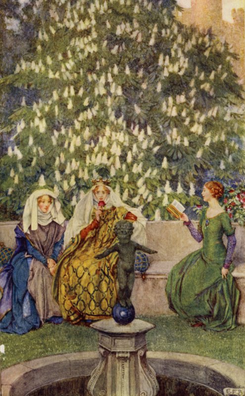 Guinevere (farge litho) av Eleanor Fortescue Brickdale