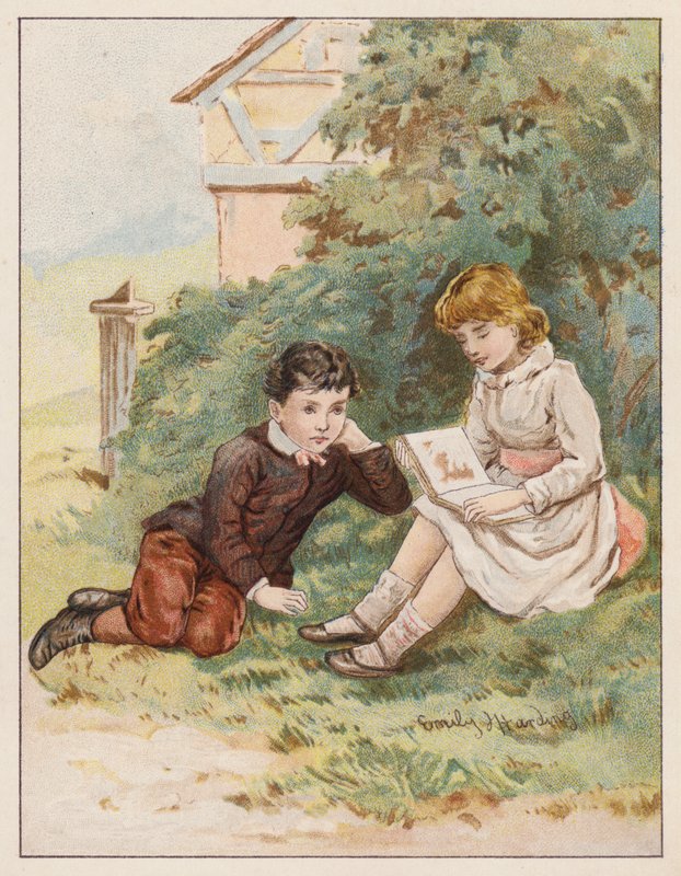 Hånd i hånd (farge litho) av Emily Harding