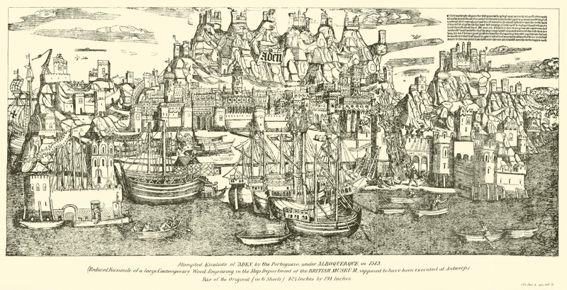 Forsøkt Escalade of Aden, av portugiserne under Alboquerque i 1513 av English School