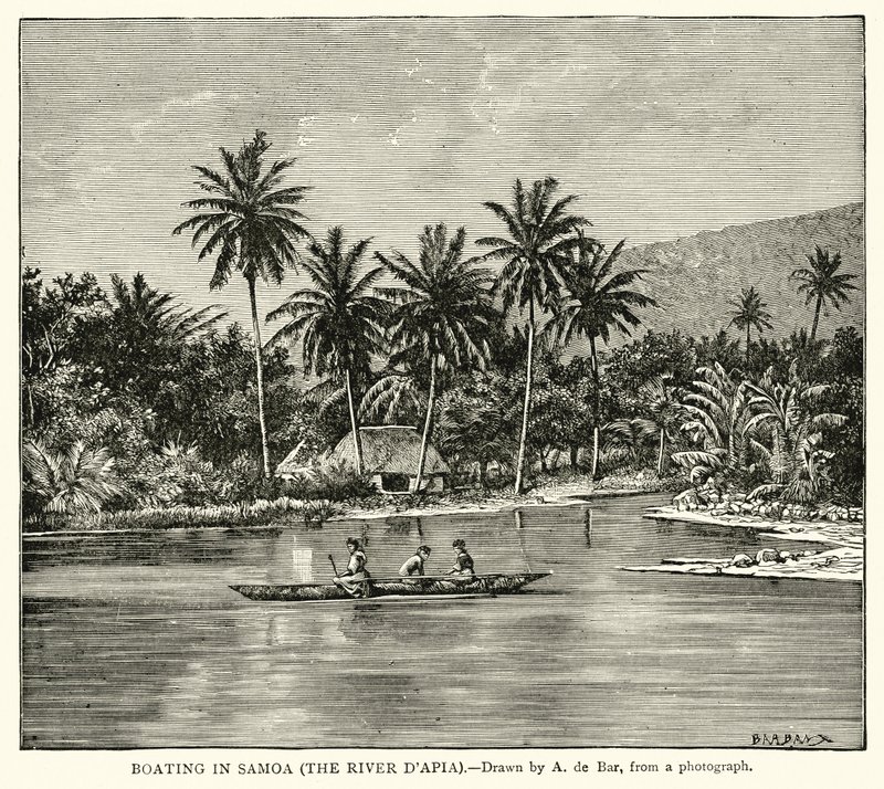 Båtliv i Samoa (Elven DApia) av English School