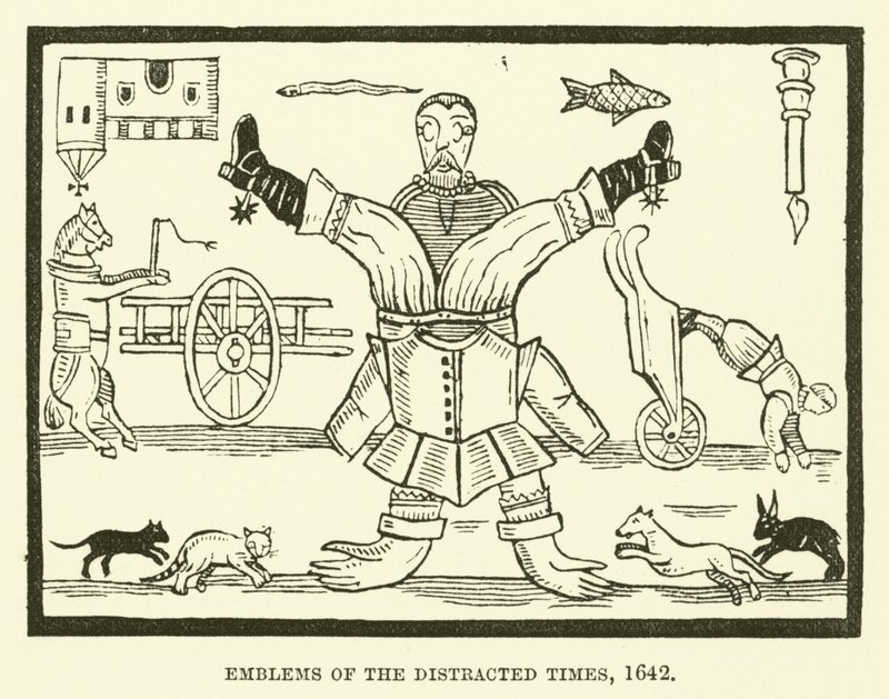 Emblemer fra den distraherte tiden, 1642 av English School