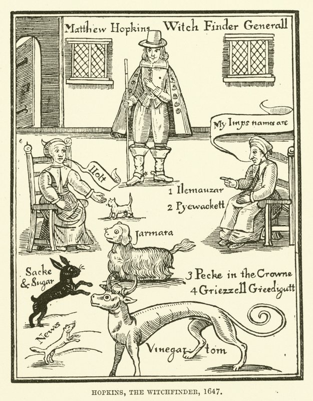 Hopkins, heksefinneren, 1647 av English School