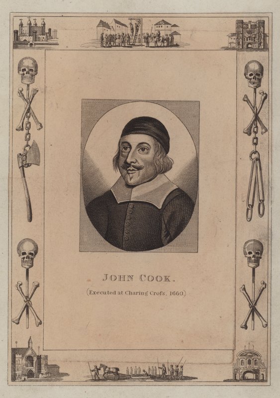 John Cook, henrettet ved Charing Cross, 1660 av English School