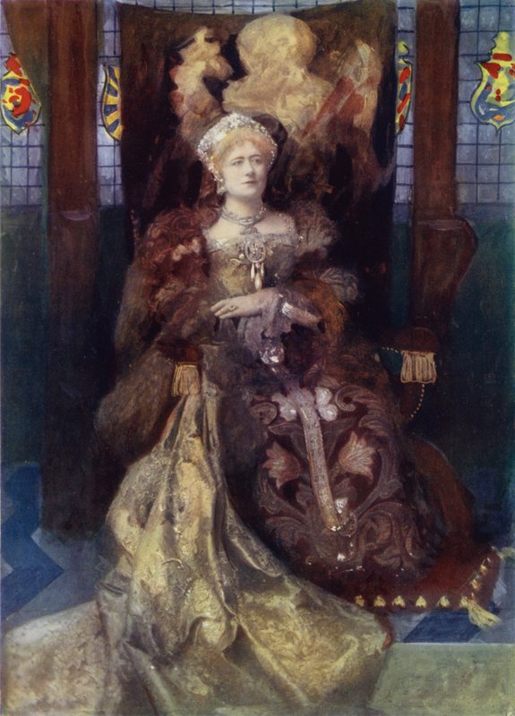 Frøken Ellen Terry i Henry VIII (fargebilde) av English Photographer