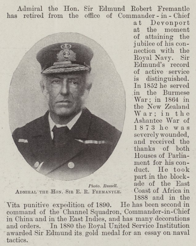 Admiral den ærede Sir E R Fremantle av English Photographer