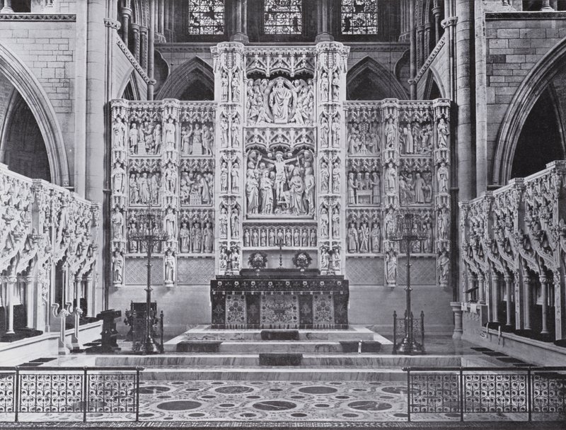 Alter og Reredos, Truro-katedralen (s/hvitt-bilde) av English Photographer