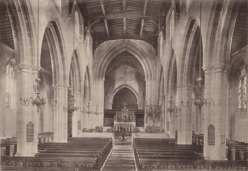 Arundel: Parish Church Interiør (s/hvitt foto) av English Photographer